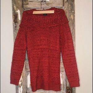 United States Sweaters Red Cowl Neck Sweater Large